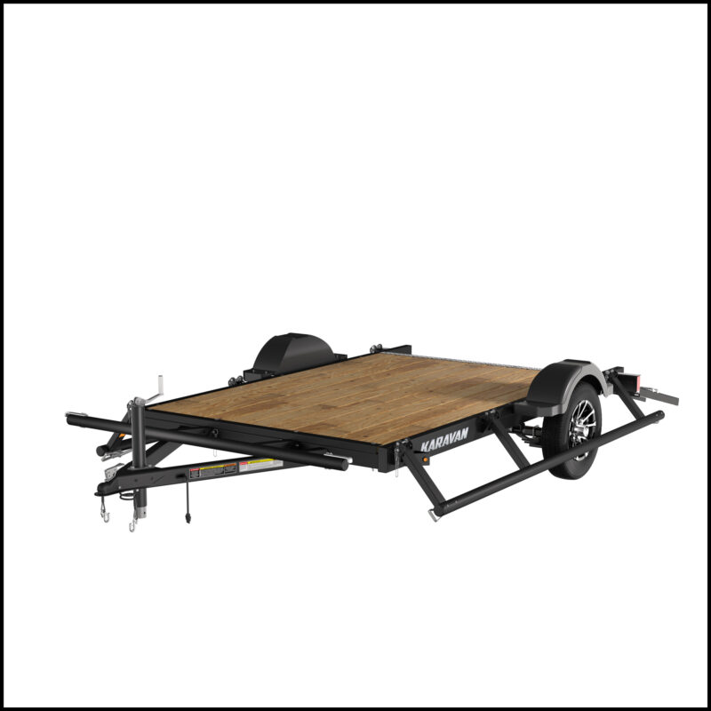 5.5x9ft. Steel Utility Trailer with rails down